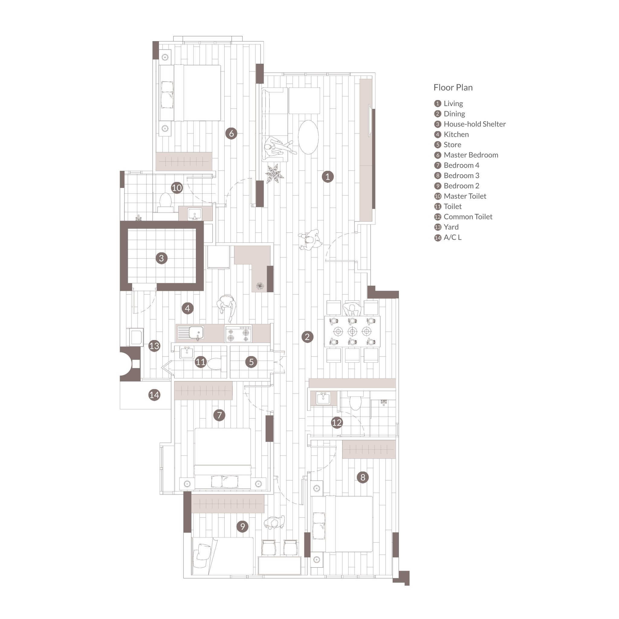 Singapore condo design Floorplan