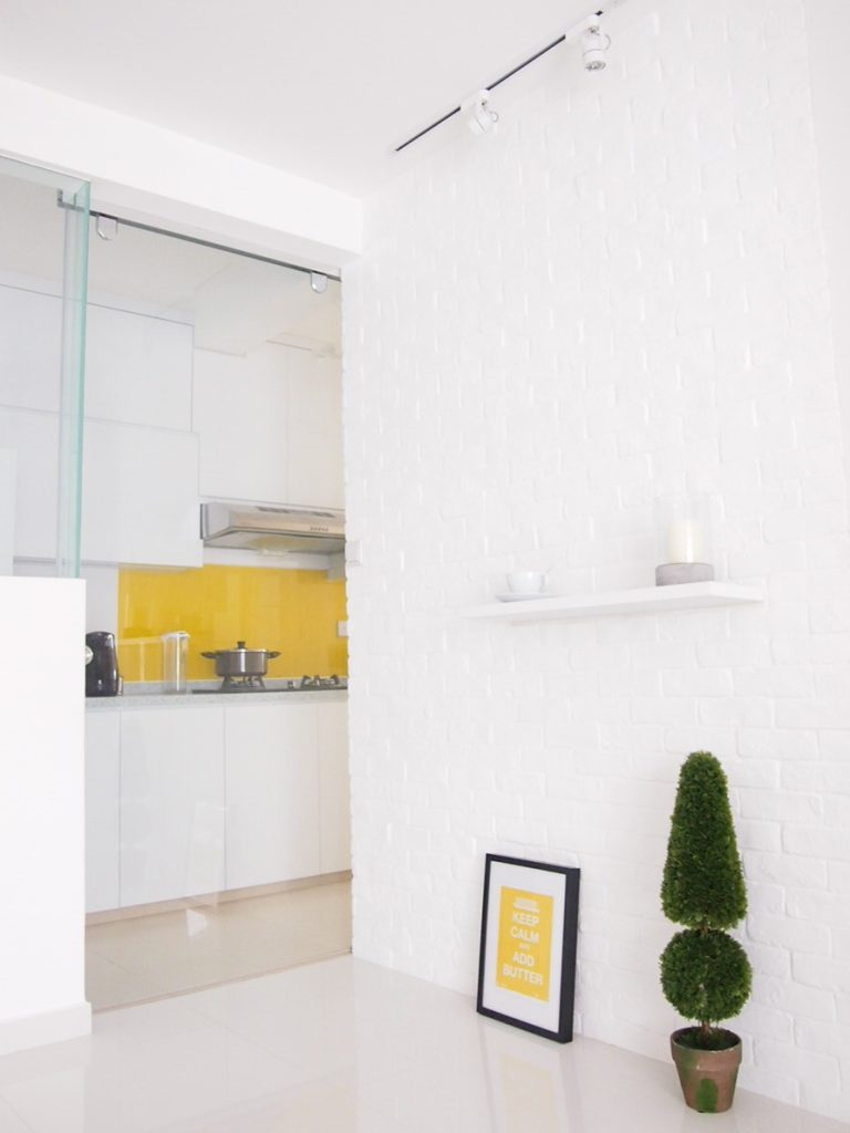 minimalist yellow kitchen