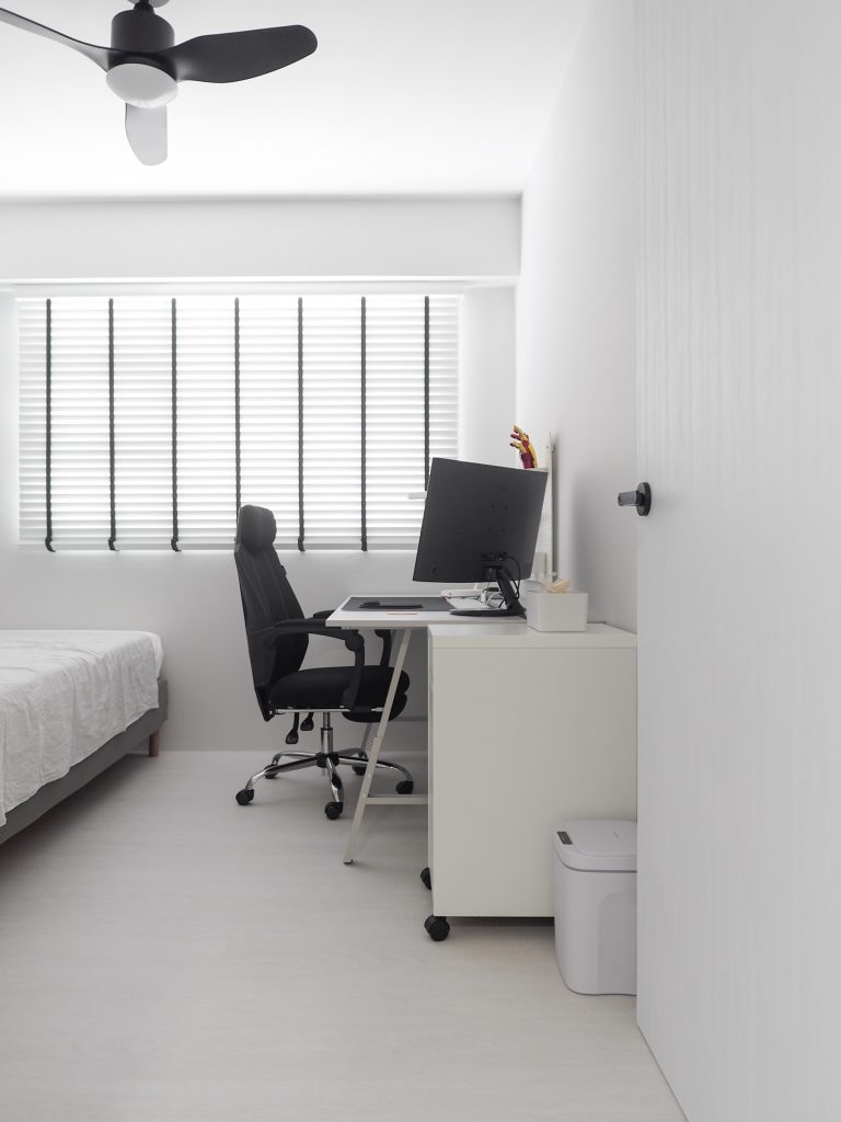 white study room minimalist singapore