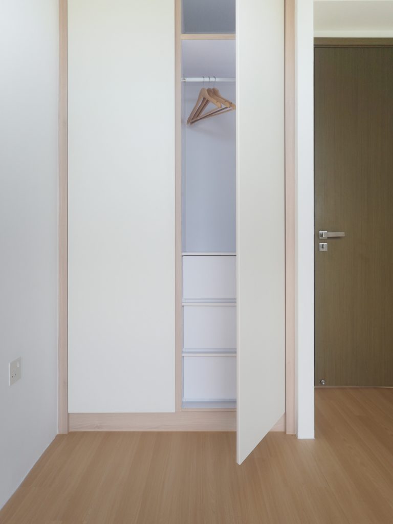 white wardrobe scandi condo